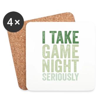 Ich nehme den Spieleabend ernst - Untersetzer (4er-Set) - Weiß - Vorne