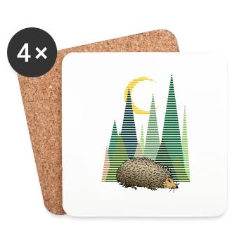 Igel - Untersetzer (4er-Set) - Weiß - Vorne