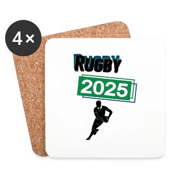 Rugby Spieler Team Turnier Mannschaft in 2025 - Untersetzer (4er-Set) - Weiß - Vorne
