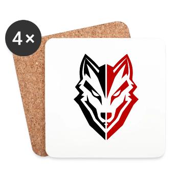 Wolf Icon - Coasters (set of 4) - white - Front