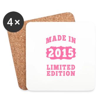 Vintage Né(e) en 2015 made in 2015 10 ans. Art_20 - Dessous de verre (lot de 4) - blanc - Devant