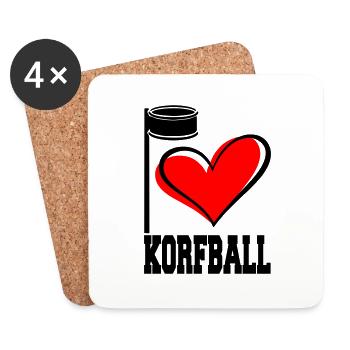 I LOVE KORFBALL - Coasters (set of 4) - white - Front