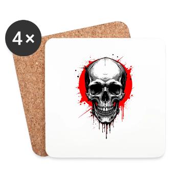 Totenkopf - Skull - Schädel - Coasters (set of 4) - white - Front