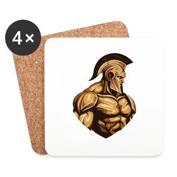 Gymnase d’entraînement Spartan - Dessous de verre (lot de 4) - blanc - Devant