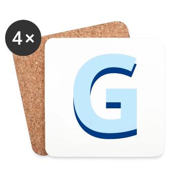 Pop und moderner blauer Buchstabe g - Untersetzer (4er-Set) - Weiß - Vorne