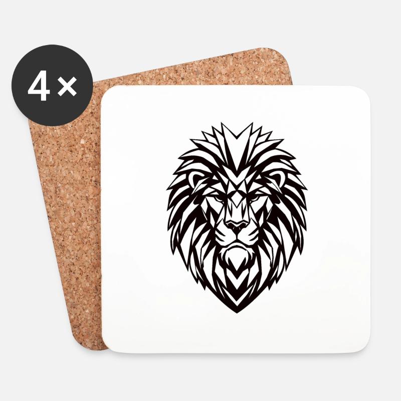Löwe Premiumdesign - Untersetzer (4er-Set) - Weiß