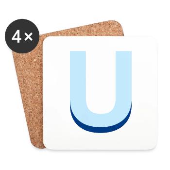 Pop und moderner blauer U-Buchstabe - Untersetzer (4er-Set) - Weiß - Vorne