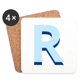 Pop und moderner blauer Buchstabe r - Untersetzer (4er-Set) - Weiß - Vorne