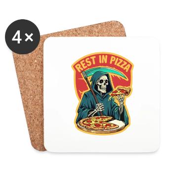 Rest in Pizza - Coasters (set of 4) - white - Front