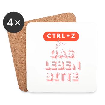 Ctrl + z für das Leben - Untersetzer (4er-Set) - Weiß - Vorne