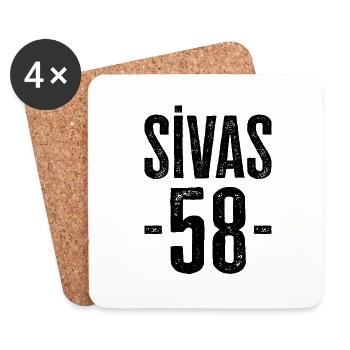 Sivas 58 – Tradition und Geschichte aus Türkiye - Untersetzer (4er-Set) - Weiß - Vorne