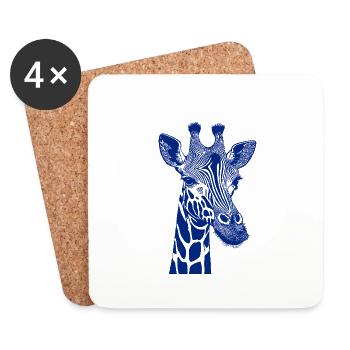 Pop Art Giraffe - Coasters (set of 4) - white - Front
