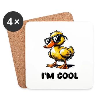 duck comic cool - Untersetzer (4er-Set) - Weiß - Vorne