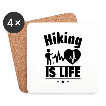 Hiking is life - Coasters (set of 4) - white - Front