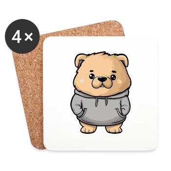 Chow Chow Chien Drôle - Dessous de verre (lot de 4) - blanc - Devant