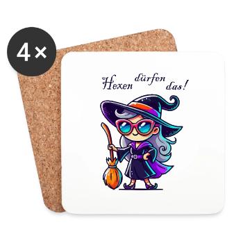 Witch Sunglasses Comic - Coasters (set of 4) - white - Front