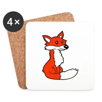 Fox Red Fox Wild Animal Clever Forest Inhabitants - Coasters (set of 4) - white - Front