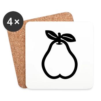 poire - Dessous de verre (lot de 4) - blanc - Devant