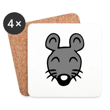Maus Mäuschen Süße Kleine Ratte Nager Freundlich - Untersetzer (4er-Set) - Weiß - Vorne