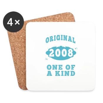 Original 2008 Vintage Retro. Birthday Tshirt 2 - Coasters (set of 4) - white - Front