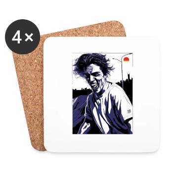 Big Smile Zombie Guy - Untersetzer (4er-Set) - Weiß - Vorne