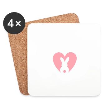 Cadeau de Joyeuses Pâques - Dessous de verre (lot de 4) - blanc - Devant
