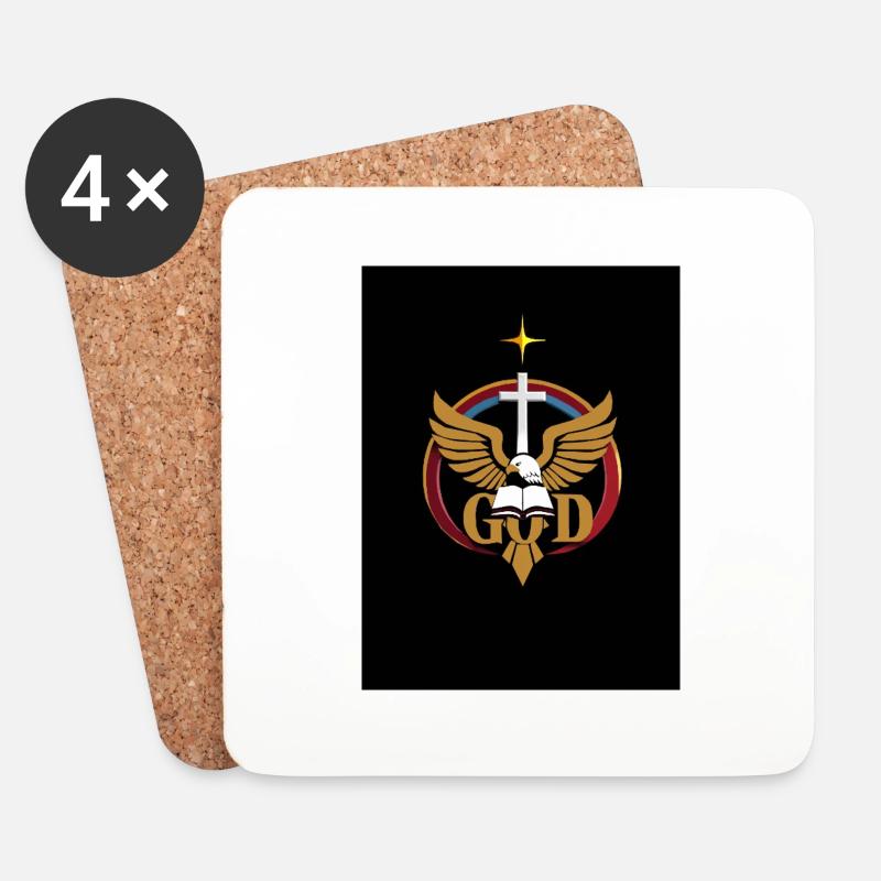 Christliches Emblem - Untersetzer (4er-Set) - Weiß
