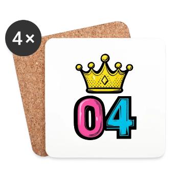 Couronne à 4 chiffres - Dessous de verre (lot de 4) - blanc - Devant