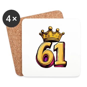 61 Couronne de chiffres - Dessous de verre (lot de 4) - blanc - Devant