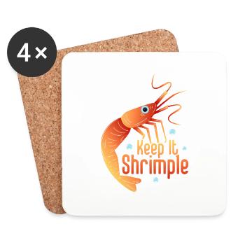 Keep It Shrimple Seafood Shrimp Lover - Untersetzer (4er-Set) - Weiß - Vorne