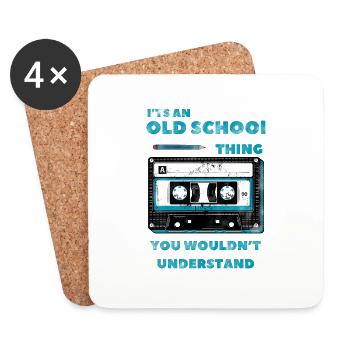 Old School Vibes – Das wirst du nicht verstehen! - Untersetzer (4er-Set) - Weiß - Vorne