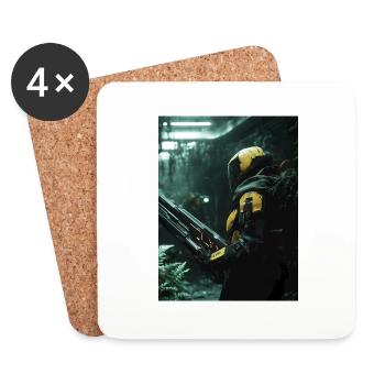 Sci Fi Warrior4 - Coasters (set of 4) - white - Front