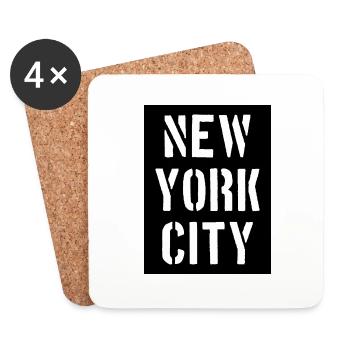 New York City - NYC - NY - Manhattan - Brooklyn - Coasters (set of 4) - white - Front