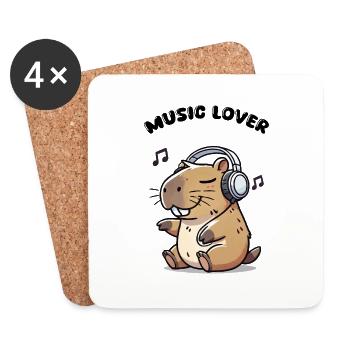Capybara Music - Coasters (set of 4) - white - Front