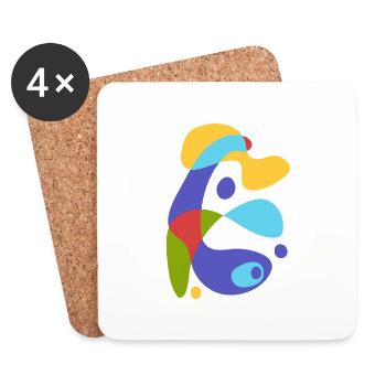 vintage abstract creature - Coasters (set of 4) - white - Front