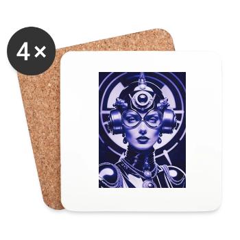 CYBORG DIVAMANIA - Untersetzer (4er-Set) - Weiß - Vorne