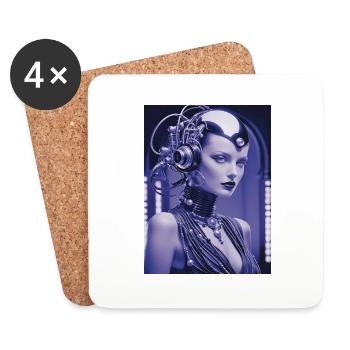 CYBORG DIVAMANIA - Untersetzer (4er-Set) - Weiß - Vorne