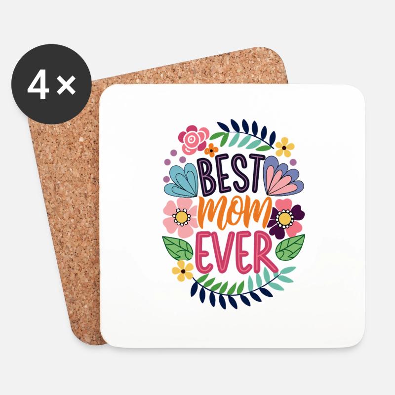 Beste Mama aller Zeiten - Untersetzer (4er-Set) - Weiß