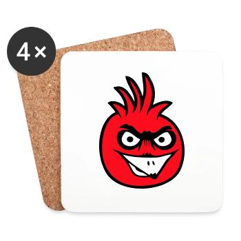 Parrot Bird Stares Nasty Aggressive Rage - Coasters (set of 4) - white - Front