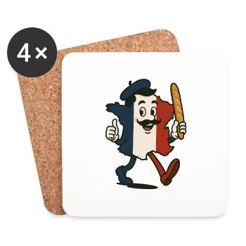 France - Coasters (set of 4) - white - Front