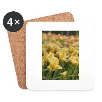Tulipe Jaune mer - Dessous de verre (lot de 4) - blanc - Devant