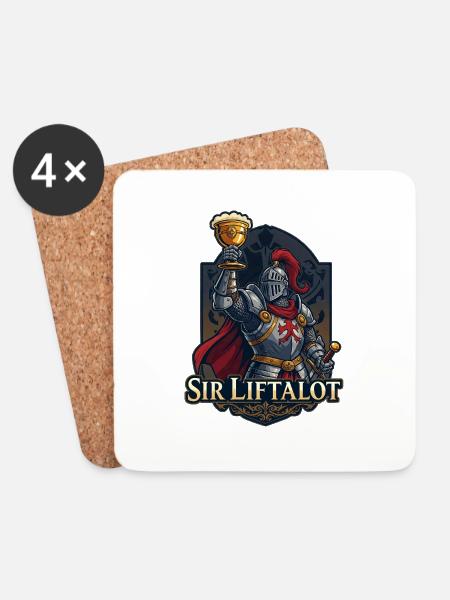 Sir Liftalot Drinking - Untersetzer (4er-Set) - Weiß