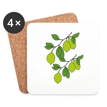 Lime sprigs - Coasters (set of 4) - white - Front