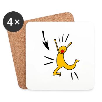 Yellow joy - Coasters (set of 4) - white - Front