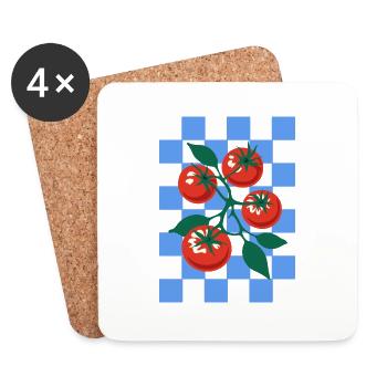 Les tomates et l’été - Dessous de verre (lot de 4) - blanc - Devant