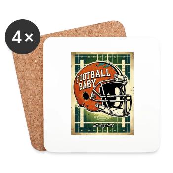 Vintage American Football Helmet - Untersetzer (4er-Set) - Weiß - Vorne