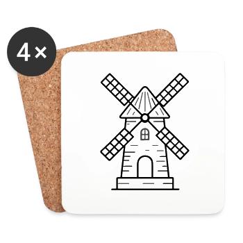 Windmill icon - Coasters (set of 4) - white - Front