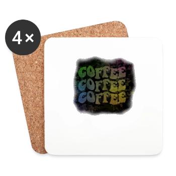 Kaffee - Untersetzer (4er-Set) - Weiß - Vorne