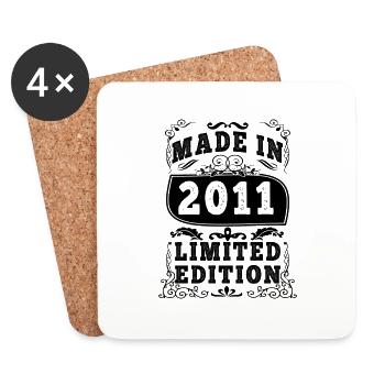 2011 Original 2011 Vintage Vintage Retro anniversa - Coasters (set of 4) - white - Front