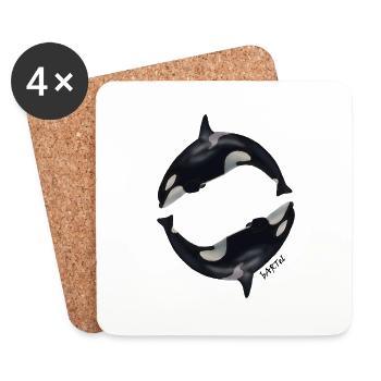 Orca1 - Untersetzer (4er-Set) - Weiß - Vorne